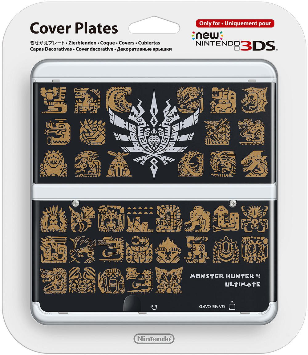 New Nintendo 3DS Cover Plates (Monster Hunter 4 Ultimate Black) - New Nintendo 3DS (European Import) Accessories Nintendo   
