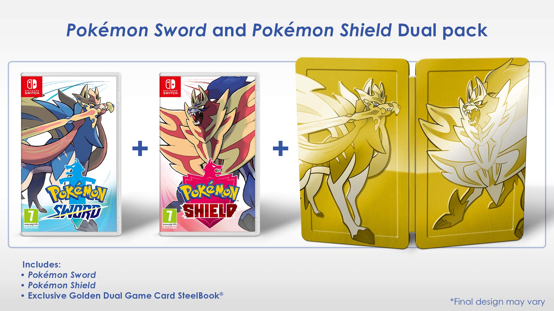 Pokemon Sword and Shield Dual Pack (Steelbook Edition) - (NSW) Nintendo Switch (European Import) Video Games Nintendo   