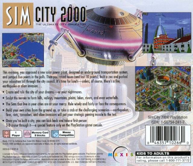 SimCity 2000 - (PS1) PlayStation 1 [Pre-Owned] Video Games Maxis   