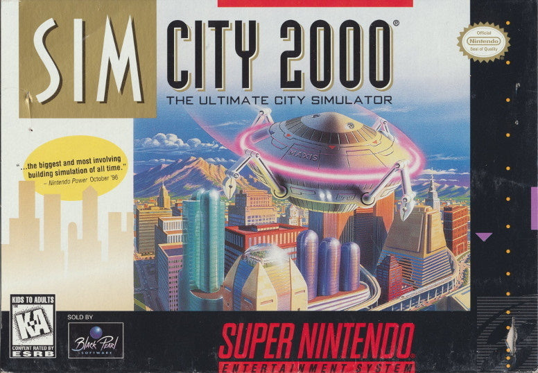 SimCity 2000 - (SNES) Super Nintendo [Pre-Owned] Video Games Black Pearl   