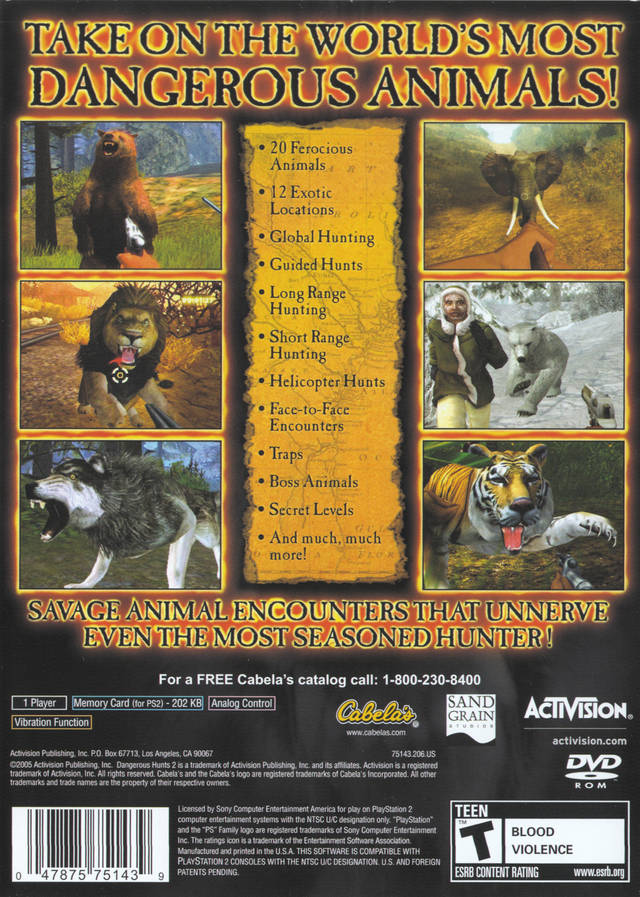 Cabela's Dangerous Hunts 2 - (PS2) PlayStation 2 [Pre-Owned] Video Games Activision   