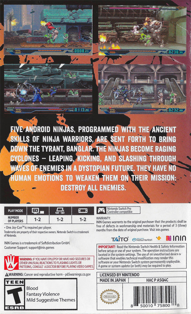 The Ninja Saviors - Return of the Warriors - (NSW) Nintendo Switch [Pre-Owned] Video Games ININ Games   