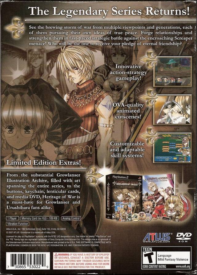 Growlanser: Heritage of War Limited Edition - (PS2) PlayStation 2 [Pre-Owned] Video Games Atlus   