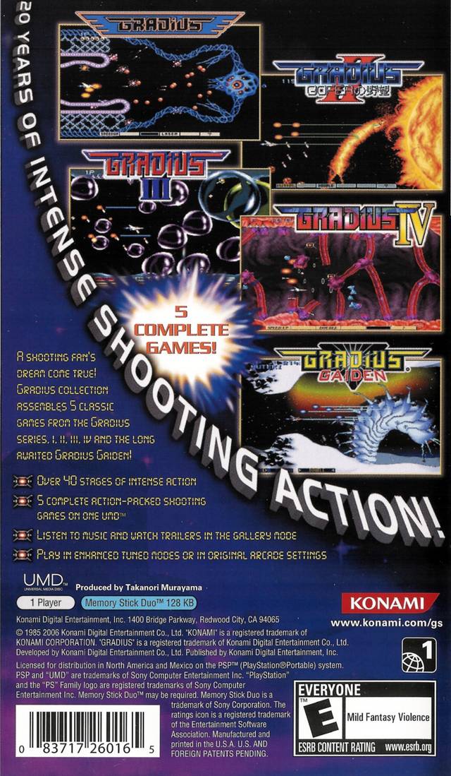 Gradius Collection Playstation Portable Sony PSP - GO Gradius Collection Playstation Portable Sony PSP - GO