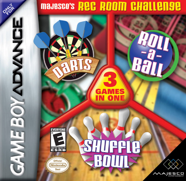 Majesco's Rec Room Challenge: Darts / Roll-a-Ball / Shuffle Bowl - (GBA) Game Boy Advance Video Games Majesco   