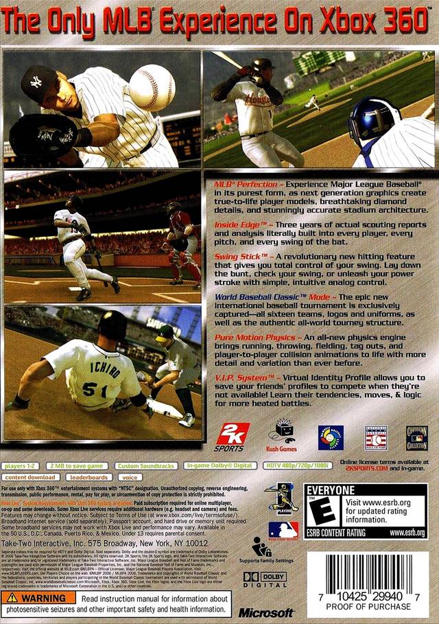 Major League Baseball 2K6 - Xbox 360 [Pre-Owned] Video Games 2K Sports   