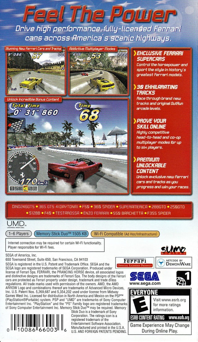 OutRun 2006: Coast 2 Coast - PSP Video Games Sega   