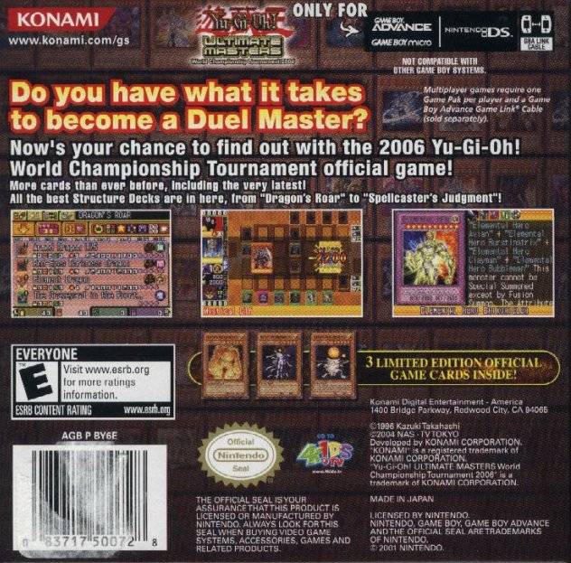 Yu-Gi-Oh! Ultimate Masters: World Championship Tournament 2006 - (GBA) Game Boy Advance [Pre-Owned] Video Games Konami   