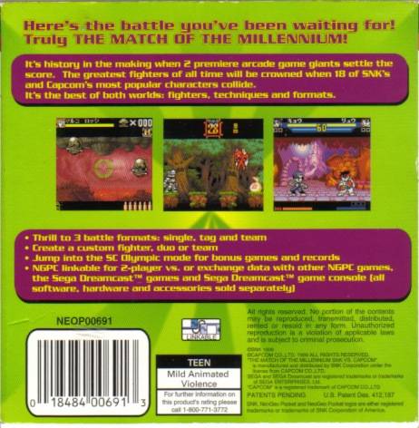 SNK vs. Capcom: Match of the Millennium - SNK NeoGeo Pocket Color  [Pre-Owned] Video Games SNK   