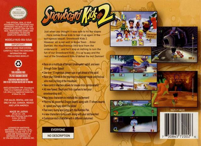 Snowboard Kids 2 - (N64) Nintendo 64 [Pre-Owned] Video Games Atlus   
