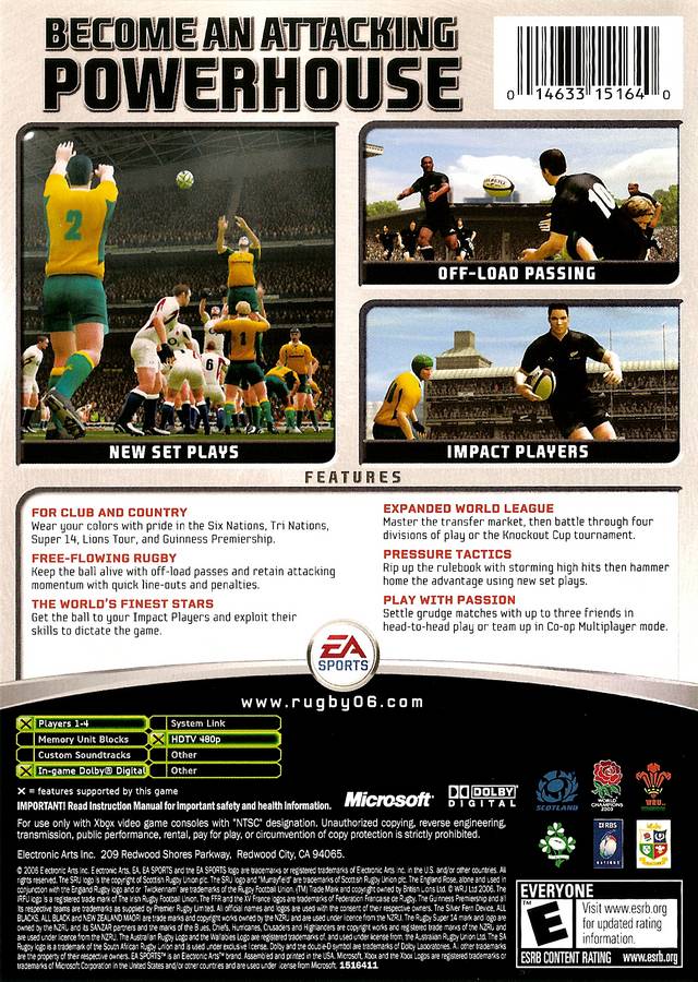 Rugby 06 - (XB) Xbox [Pre-Owned] Video Games Electronic Arts   