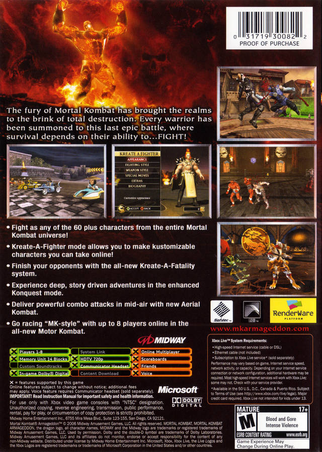 Mortal Kombat: Armageddon - (XB) Xbox [Pre-Owned] Video Games Midway   