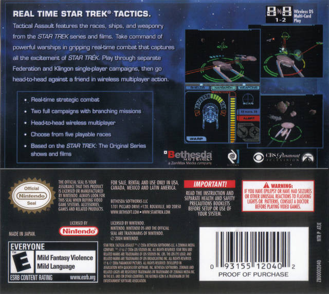Star Trek: Tactical Assault - (NDS) Nintendo DS Video Games Bethesda Softworks   