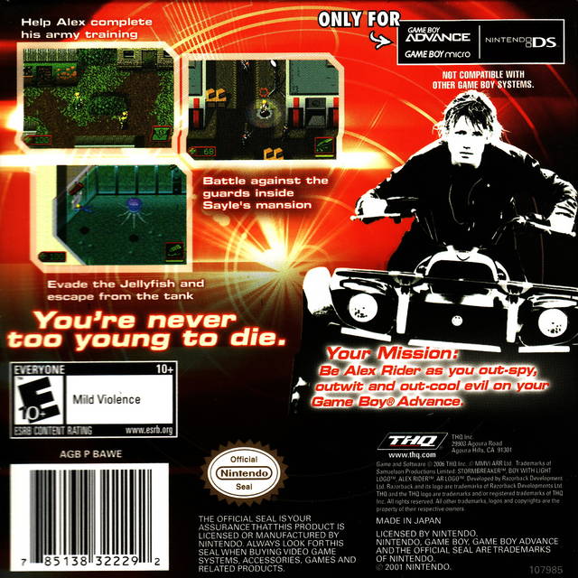 Alex Rider: Stormbreaker - (GBA) Game Boy Advance [Pre-Owned] Video Games THQ   