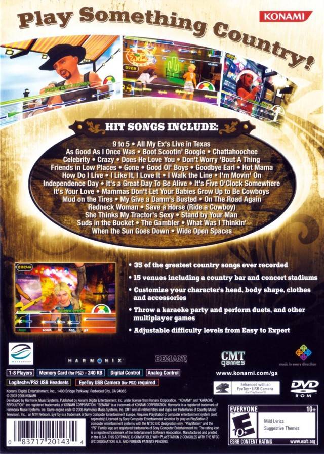 Karaoke Revolution Country - (PS2) PlayStation 2 [Pre-Owned] Video Games Konami   