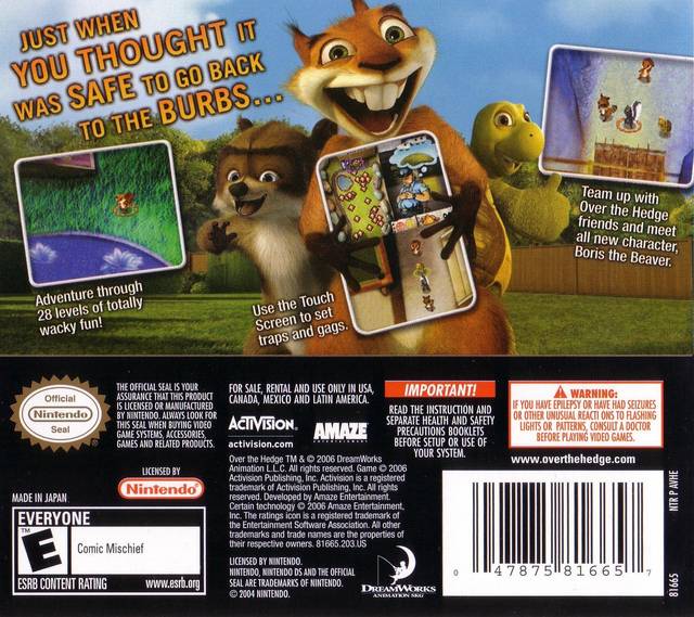 Over the Hedge - Nintendo DS Pre-Owned Video Games Activision   