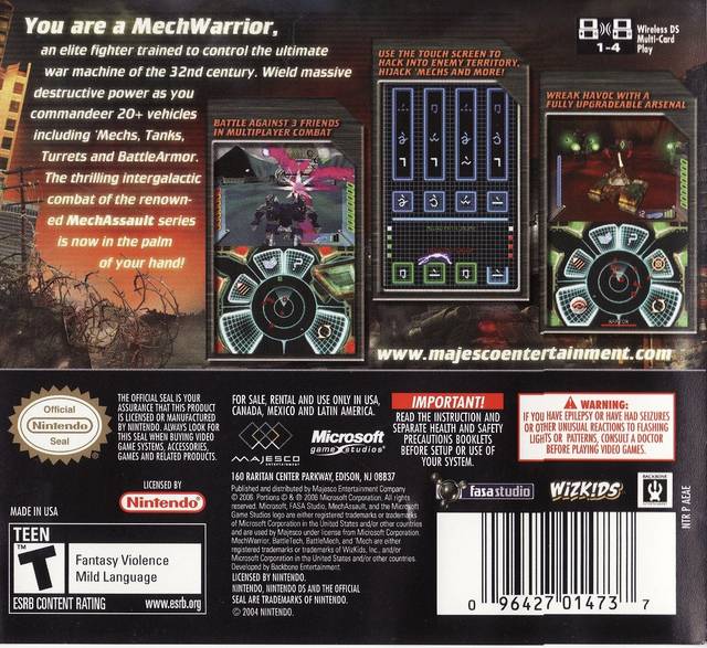 MechAssault: Phantom War - (NDS) Nintendo DS [Pre-Owned] Video Games Majesco   