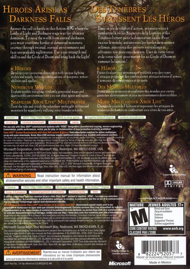 Kingdom Under Fire: Circle of Doom - Xbox 360 Video Games Microsoft Game Studios   