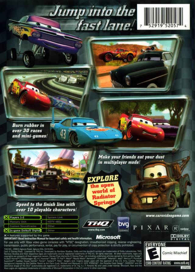 Cars Xbox J&L Game