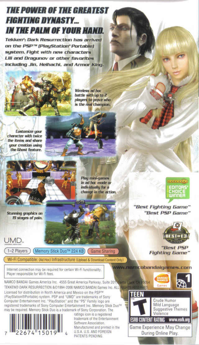 Tekken: Dark Resurrection - Sony PSP [Pre-Owned] Video Games Namco Bandai Games   