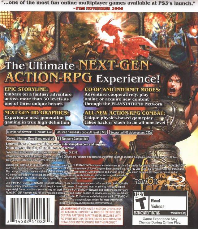 Untold Legends: Dark Kingdom - (PS3) PlayStation 3 [Pre-Owned] Video Games Sony Online Entertainment   