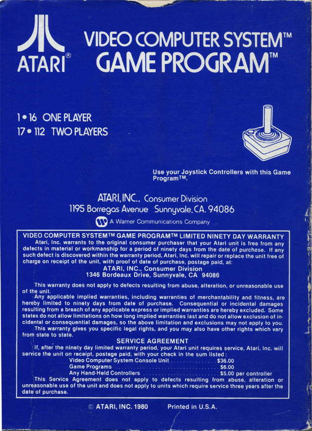 Replacement Atari 2600 Space Invaders Cartridge Label - Peel & Stick, Machine Cut