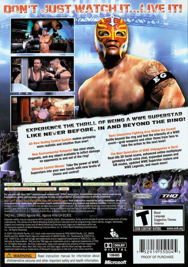 WWE SmackDown vs. Raw 2007 - Xbox 360 [Pre-Owned] Video Games THQ   