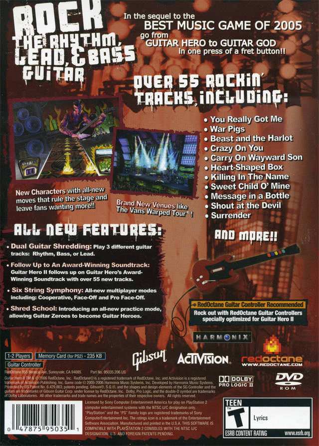 Guitar Hero II - (PS2) PlayStation 2 [Pre-Owned] Video Games RedOctane   