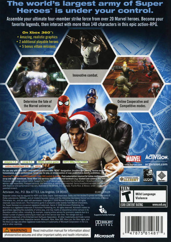 Marvel: Ultimate Alliance - Xbox 360 [Pre-Owned] Video Games Activision   