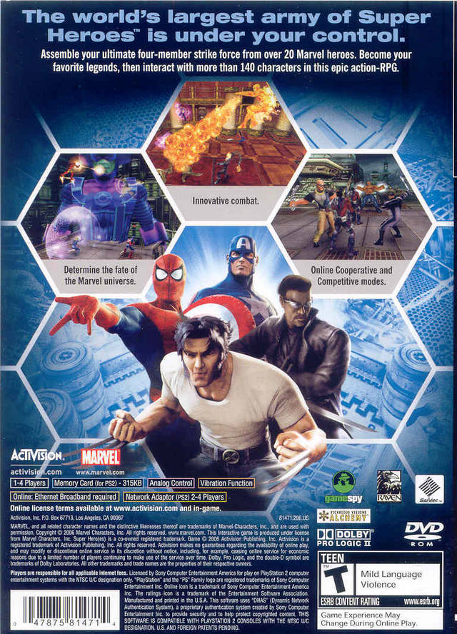 Marvel: Ultimate Alliance - (PS2) PlayStation 2 [Pre-Owned] Video Games Activision   