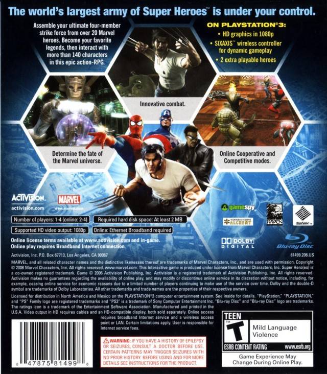 Marvel: Ultimate Alliance - (PS3) PlayStation 3 [Pre-Owned] Video Games Activision   