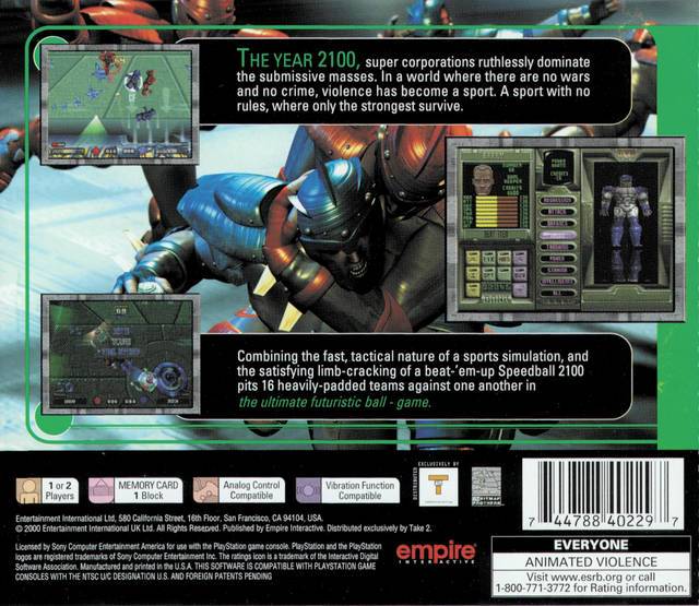 Speedball 2100 - (PS1) PlayStation 1 Video Games Take-Two Interactive   