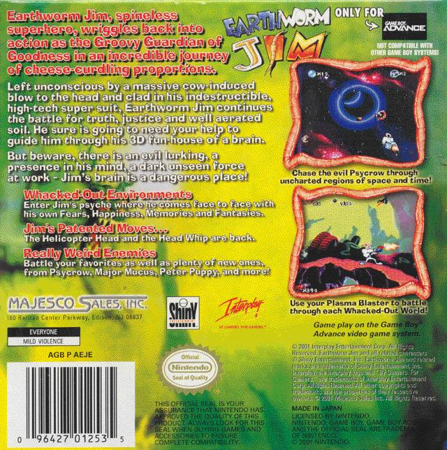 Earthworm Jim - (GBA) Game Boy Advance [Pre-Owned] Video Games Majesco   