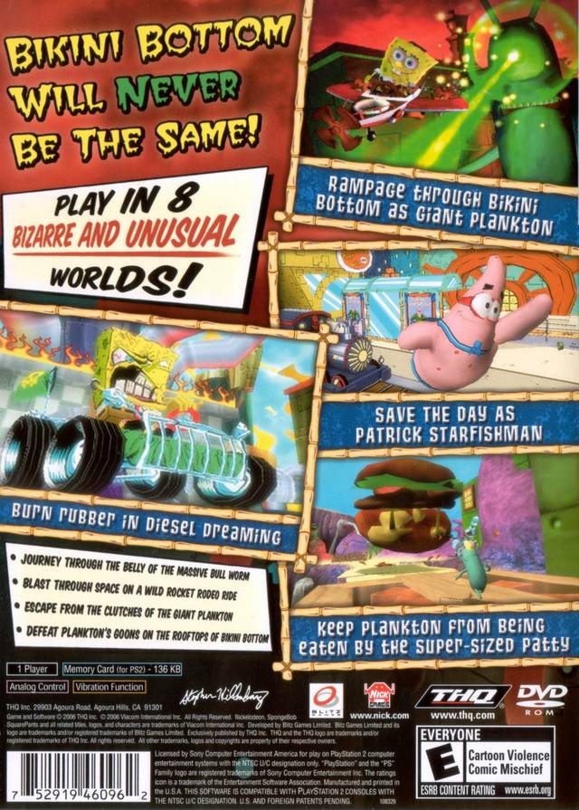 SpongeBob SquarePants: Creature from the Krusty Krab - (PS2) PlayStation 2 [Pre-Owned] Video Games THQ   
