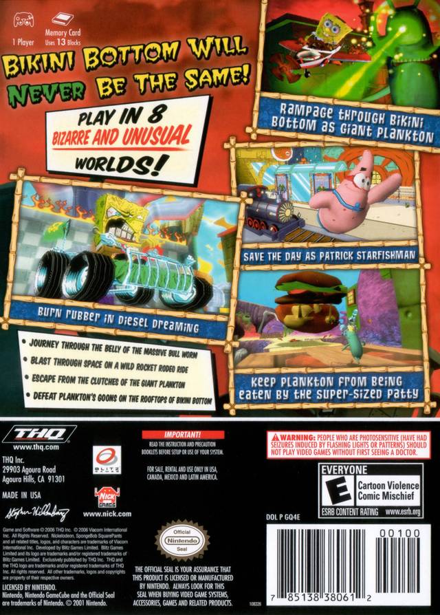 SpongeBob SquarePants: Creature from the Krusty Krab - (GC) GameCube [Pre-Owned] Video Games THQ   