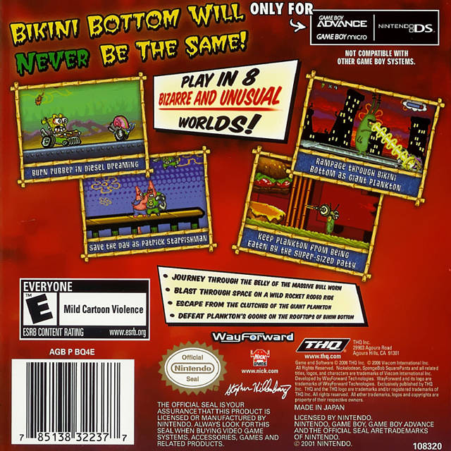 SpongeBob SquarePants: Creature from the Krusty Krab - (GBA) Game Boy Advance [Pre-Owned] Video Games THQ   