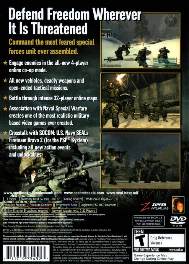SOCOM: U.S. Navy SEALs: Combined Assault - (PS2) PlayStation 2 Video Games SCEA