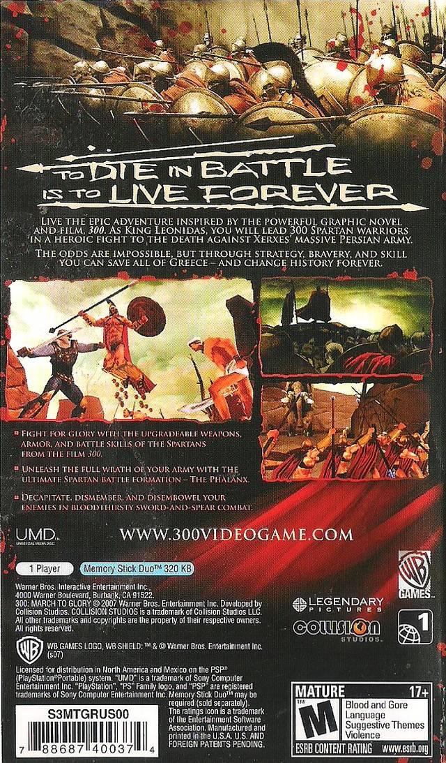 300 : March to Glory sur PlayStation Portable 300 : March to Glory sur PlayStation Portable