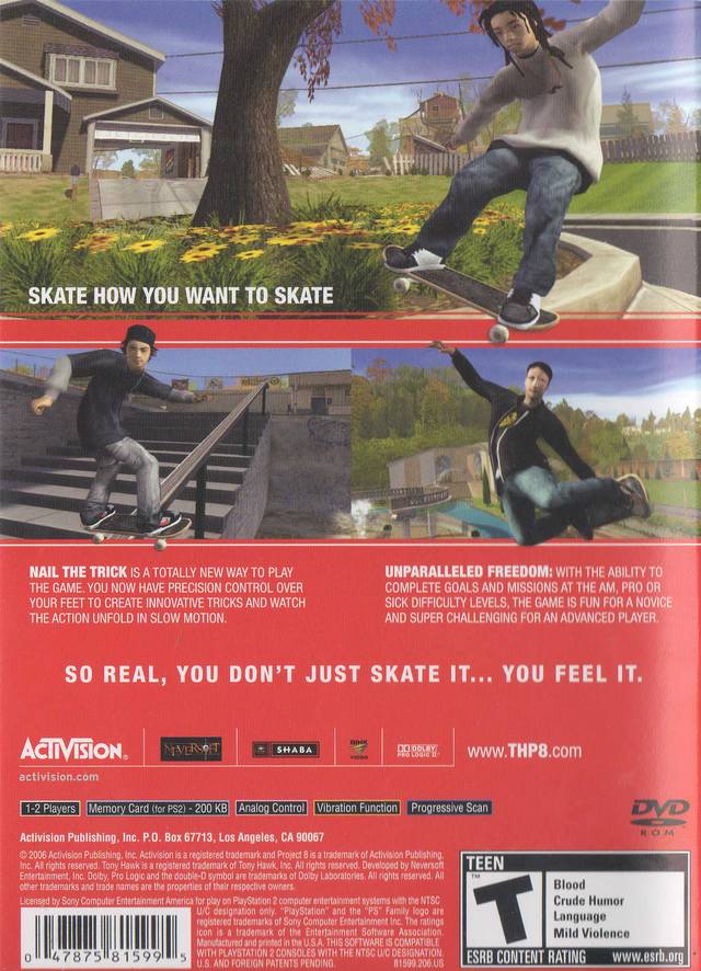Tony Hawk's Project 8 - (PS2) PlayStation 2 [Pre-Owned] Video Games Activision   