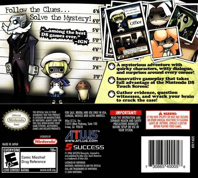 Touch Detective  - (NDS) Nintendo DS [Pre-owned] Video Games Success   