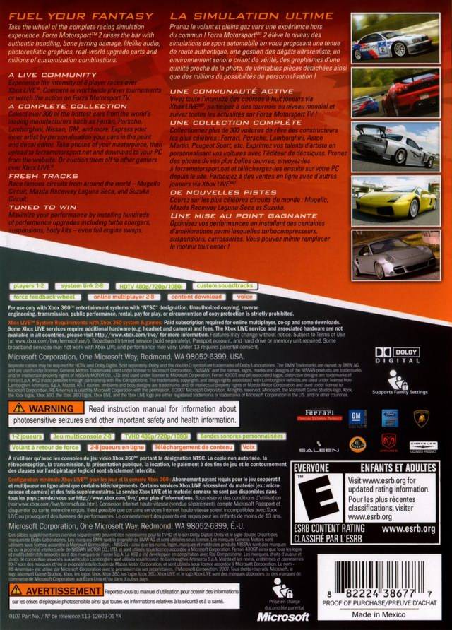 Forza Motorsport 2 - Xbox 360 [Pre-Owned] Video Games Microsoft Game Studios   