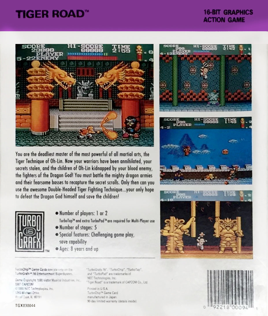 Tiger Road - TurboGrafx-16 [Pre-Owned] Video Games NEC Interchannel   