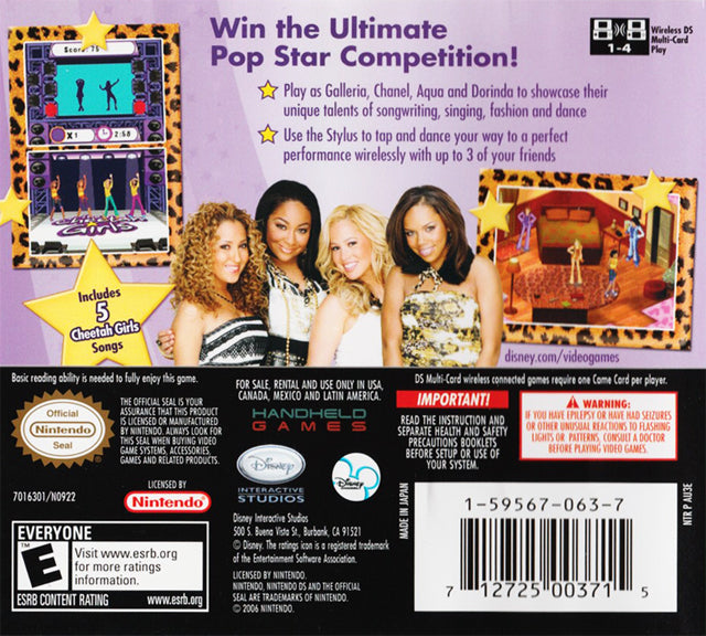 The Cheetah Girls: Pop Star Sensations - Nintendo DS [Pre-Owned] Video Games Buena Vista Games   