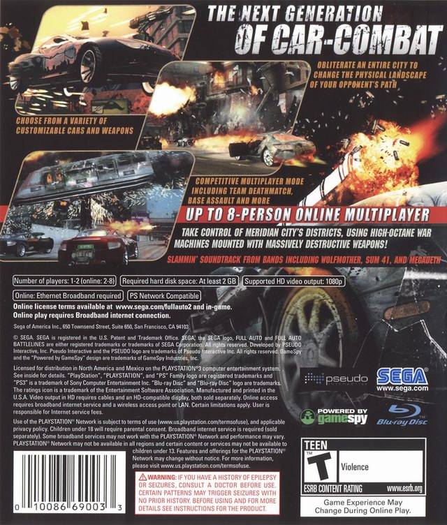 Full Auto 2: Battlelines - (PS3) PlayStation 3 [Pre-Owned] Video Games Sega   