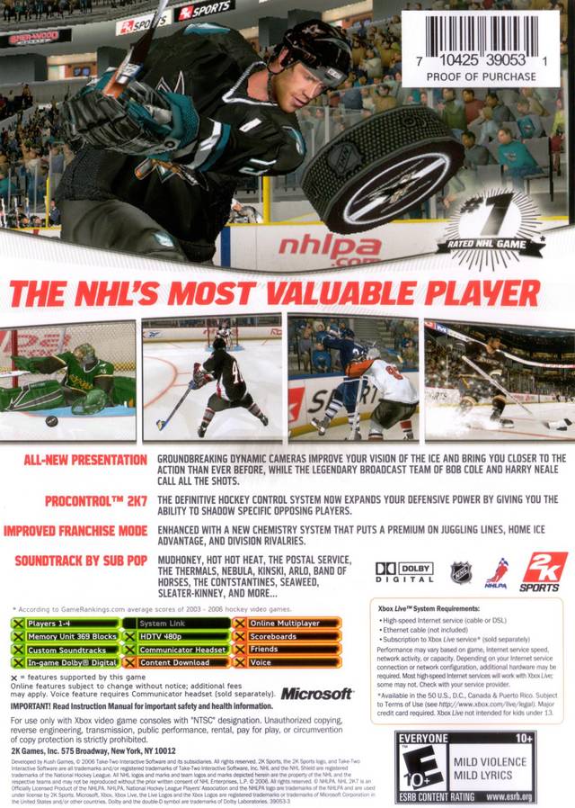 NHL 2K7 - (XB) Xbox [Pre-Owned] Video Games 2K Sports   