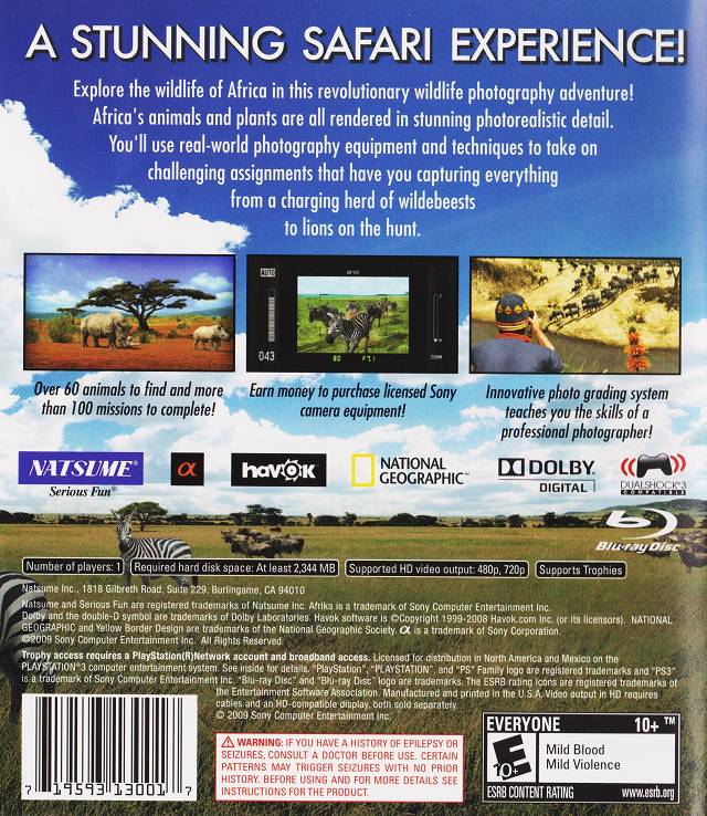 Afrika - (PS3) PlayStation 3 [Pre-Owned] Video Games Natsume   