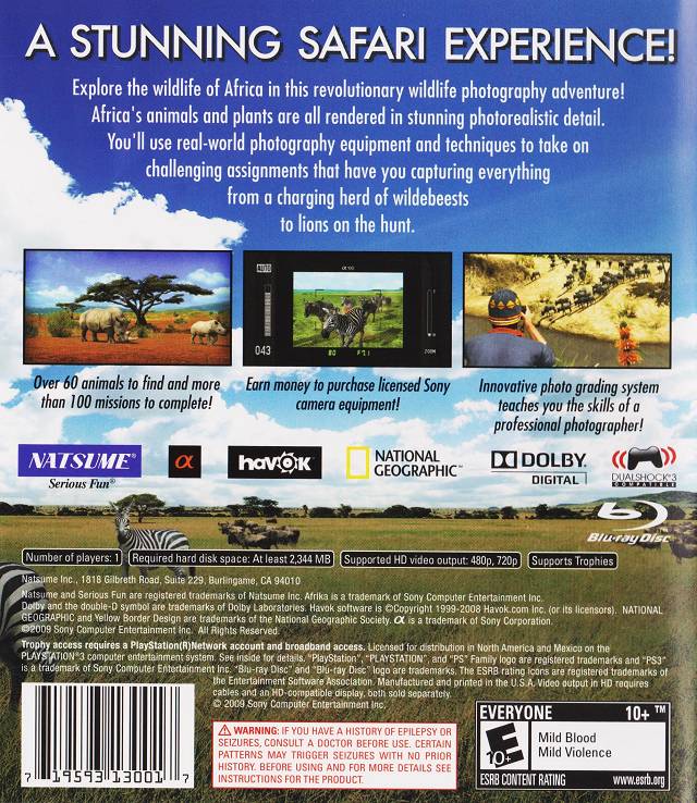 Afrika - (PS3) PlayStation 3 Video Games Natsume   