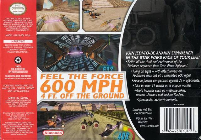 Star Wars Episode I: Racer - (N64) Nintendo 64 [Pre-Owned] Video Games LucasArts   