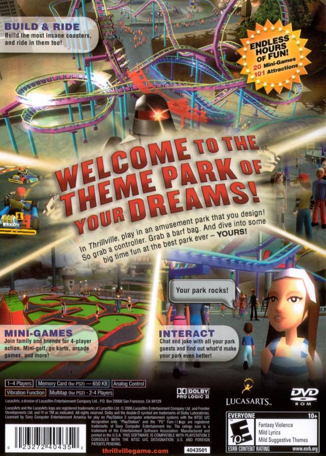 Thrillville (Sony PlayStation 2 PS2, 2006) Complete With Thrillville (Sony PlayStation 2 PS2, 2006) Complete With
