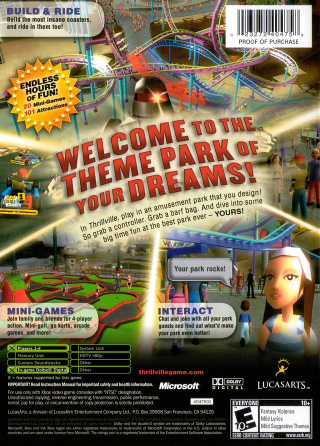 Thrillville - Xbox Video Games LucasArts   
